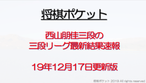 西山朋佳女王の奨励会三段リーグの成績速報【19年12月18日版】